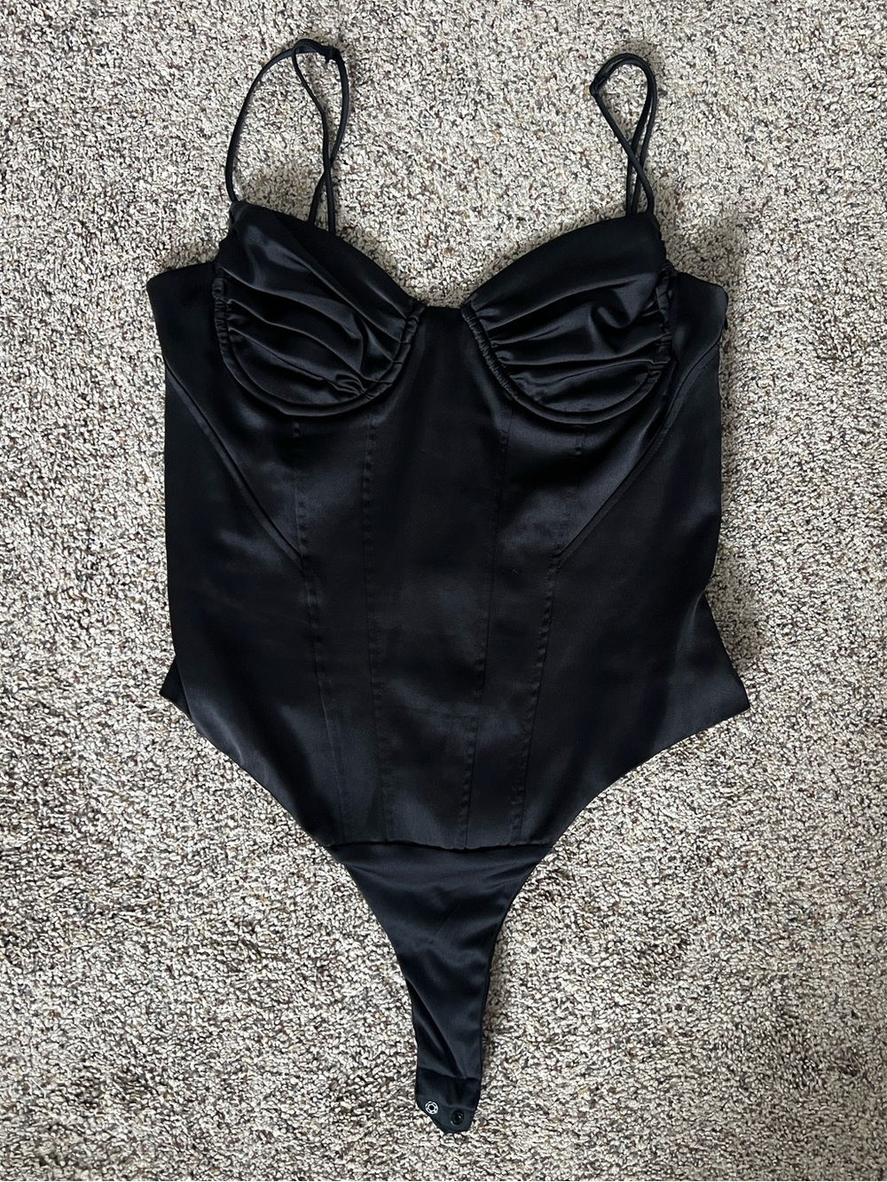 Zara Black Satin Bodysuit